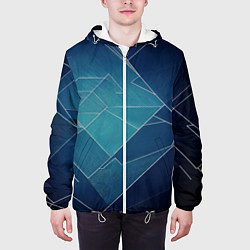 Куртка с капюшоном мужская Геометрическая бесконечность, цвет: 3D-белый — фото 2