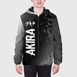 Куртка с капюшоном мужская Akira glitch на темном фоне: по-вертикали, цвет: 3D-черный — фото 2