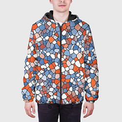 Куртка с капюшоном мужская Красочная мозаика, цвет: 3D-черный — фото 2