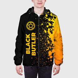 Куртка с капюшоном мужская Black Butler - gold gradient: по-вертикали, цвет: 3D-черный — фото 2