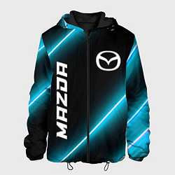 Куртка с капюшоном мужская Mazda неоновые лампы, цвет: 3D-черный