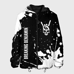 Мужская куртка Breaking Benjamin и рок символ на темном фоне