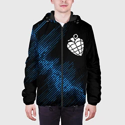 Куртка с капюшоном мужская Green Day звуковая волна, цвет: 3D-черный — фото 2