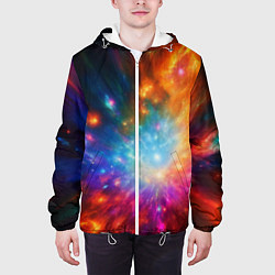 Куртка с капюшоном мужская Космическая многомерность, цвет: 3D-белый — фото 2