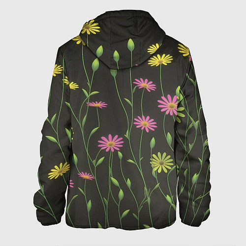 Мужская куртка Полевые цветочки на темном фоне / 3D-Черный – фото 2