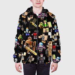 Куртка с капюшоном мужская Роблокс и его персонажи, цвет: 3D-черный — фото 2