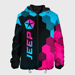 Куртка с капюшоном мужская Jeep - neon gradient: по-вертикали, цвет: 3D-черный