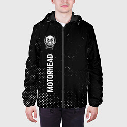 Куртка с капюшоном мужская Motorhead glitch на темном фоне: по-вертикали, цвет: 3D-черный — фото 2