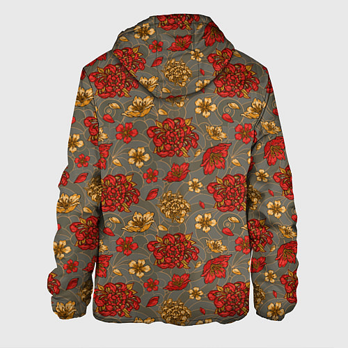Мужская куртка Японские цветы-пионы / 3D-Черный – фото 2