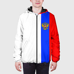 Куртка с капюшоном мужская Цвета России - герб, цвет: 3D-черный — фото 2
