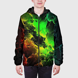 Куртка с капюшоном мужская Зеленое небо, цвет: 3D-черный — фото 2