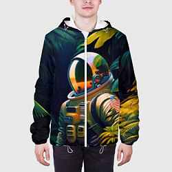 Куртка с капюшоном мужская Космонавт в зарослях, цвет: 3D-белый — фото 2