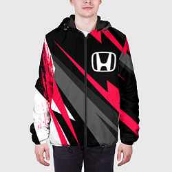 Куртка с капюшоном мужская Honda fast lines, цвет: 3D-черный — фото 2