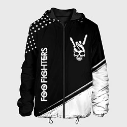 Куртка с капюшоном мужская Foo Fighters и рок символ на темном фоне, цвет: 3D-черный