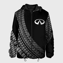 Куртка с капюшоном мужская Infiniti tire tracks, цвет: 3D-черный