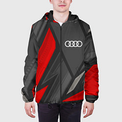 Куртка с капюшоном мужская Audi sports racing, цвет: 3D-черный — фото 2