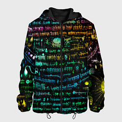 Куртка с капюшоном мужская Символы психоделика - нейронная сеть, цвет: 3D-черный