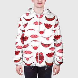 Куртка с капюшоном мужская Сладкие губы, цвет: 3D-белый — фото 2