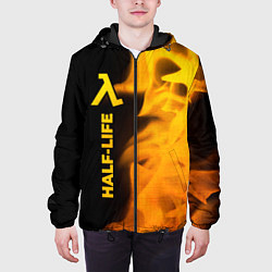 Куртка с капюшоном мужская Half-Life - gold gradient: по-вертикали, цвет: 3D-черный — фото 2