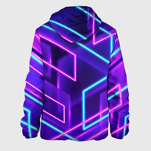 Мужская куртка Светящиеся разноцветные полосы / 3D-Черный – фото 2