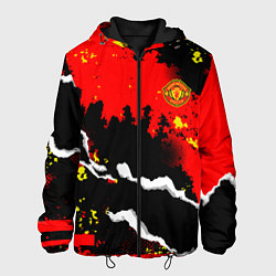 Куртка с капюшоном мужская ФК Манчестер Юнайтед команда, цвет: 3D-черный