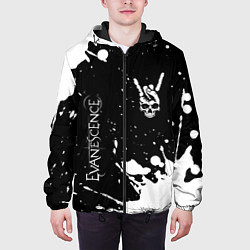 Куртка с капюшоном мужская Evanescence и рок символ на темном фоне, цвет: 3D-черный — фото 2