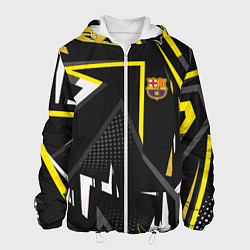 Куртка с капюшоном мужская ФК Барселона эмблема, цвет: 3D-белый