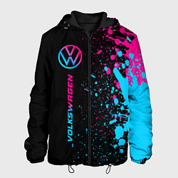 Куртка с капюшоном мужская Volkswagen - neon gradient: по-вертикали, цвет: 3D-черный