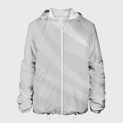 Куртка с капюшоном мужская Светлый серый плавные полосы, цвет: 3D-белый