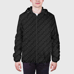 Куртка с капюшоном мужская Текстура черный, цвет: 3D-черный — фото 2