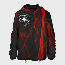 Куртка с капюшоном мужская Гранж, разводы и паук, цвет: 3D-черный