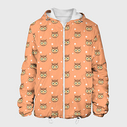 Куртка с капюшоном мужская Паттерн милой совы, цвет: 3D-белый
