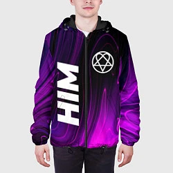 Куртка с капюшоном мужская HIM violet plasma, цвет: 3D-черный — фото 2