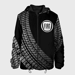 Куртка с капюшоном мужская Fiat tire tracks, цвет: 3D-черный