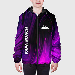 Куртка с капюшоном мужская Papa Roach violet plasma, цвет: 3D-черный — фото 2