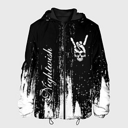 Куртка с капюшоном мужская Nightwish и рок символ на темном фоне, цвет: 3D-черный