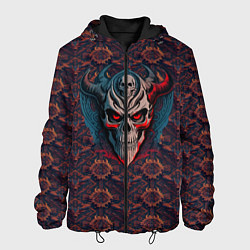 Куртка с капюшоном мужская Демонический рыцарь скелет, цвет: 3D-черный
