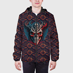 Куртка с капюшоном мужская Демонический рыцарь скелет, цвет: 3D-черный — фото 2