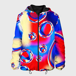 Куртка с капюшоном мужская Объемные цветные пузыри, цвет: 3D-черный