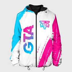 Мужская куртка GTA neon gradient style: надпись, символ