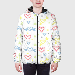 Куртка с капюшоном мужская Color hearts, цвет: 3D-черный — фото 2