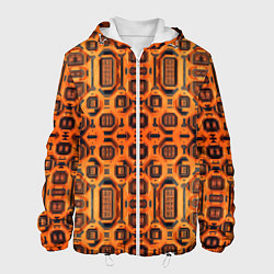 Куртка с капюшоном мужская Оранжевый киберпанк, цвет: 3D-белый