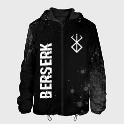 Мужская куртка Berserk glitch на темном фоне: надпись, символ