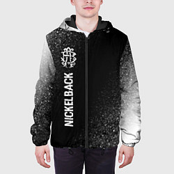 Куртка с капюшоном мужская Nickelback glitch на темном фоне: по-вертикали, цвет: 3D-черный — фото 2