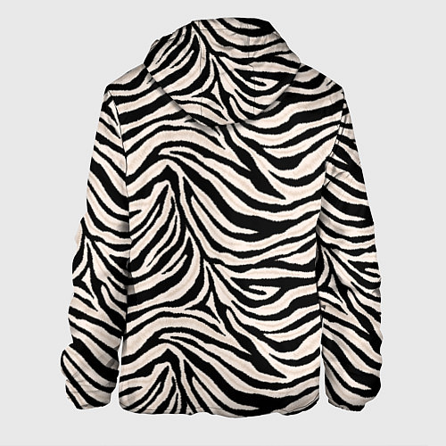 Мужская куртка Полосатая шкура зебры, белого тигра / 3D-Черный – фото 2