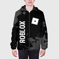 Куртка с капюшоном мужская Roblox glitch на темном фоне: надпись, символ, цвет: 3D-черный — фото 2