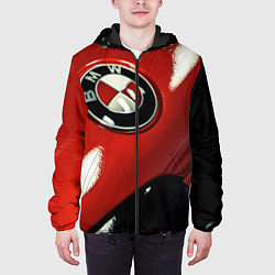Куртка с капюшоном мужская Знак бмв, цвет: 3D-черный — фото 2