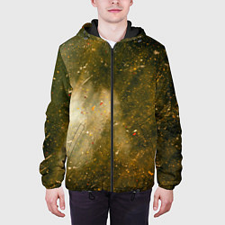 Куртка с капюшоном мужская Золотистый туман и краски, цвет: 3D-черный — фото 2
