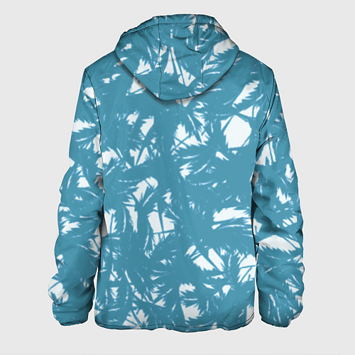 Мужская куртка Абстракция голубой листья / 3D-Черный – фото 2