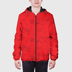 Куртка с капюшоном мужская Любовные письма, цвет: 3D-черный — фото 2